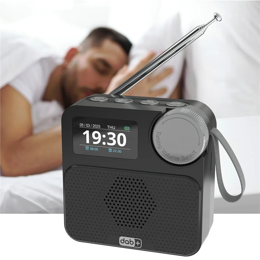P2D 1.47 Inch Bluetooth-compatible Portable DAB Radio with TF Card MP3 Player - Black - 3