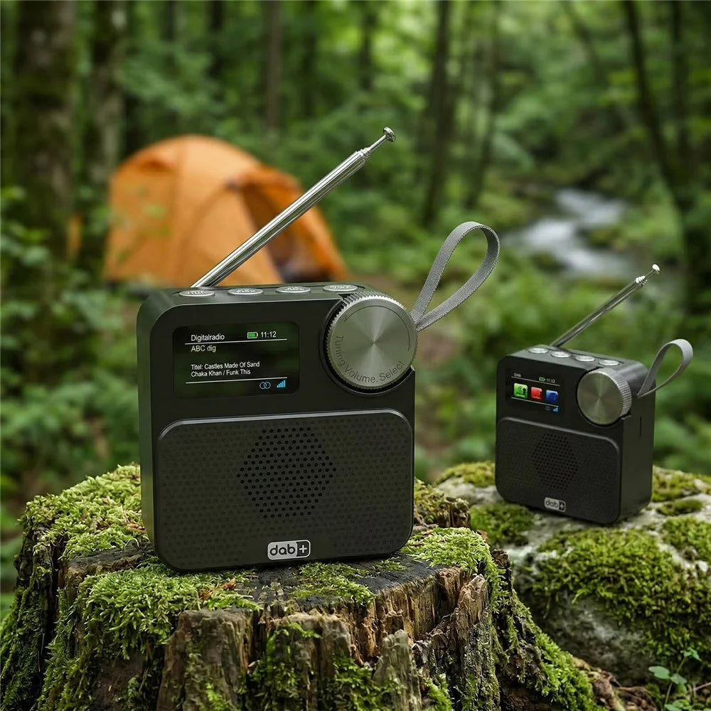 P2D 1.47 Inch Bluetooth-compatible Portable DAB Radio with TF Card MP3 Player - Black - 4