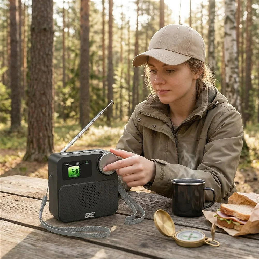 P2D 1.47 Inch Bluetooth-compatible Portable DAB Radio with TF Card MP3 Player - Black - 5