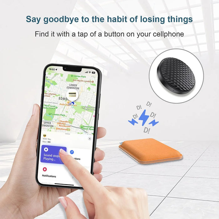 F26 Bluetooth-compatible Anti-Lost Tracker Apple Smart Pet Keys Wallet Finder Global Positioning Device Compatible with Apple Find My App for iOS - Black - 6