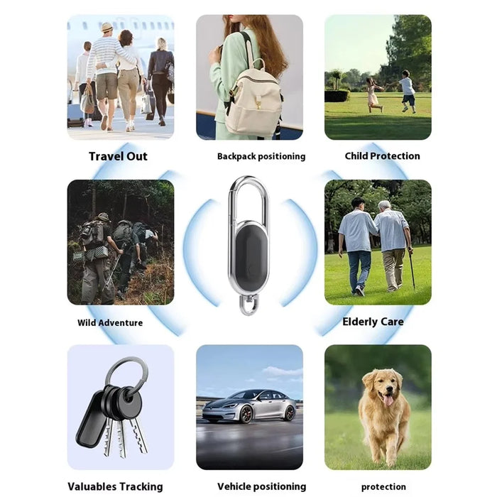 F15 Car Keychain Anti-Lost Tracker 2-in-1 Bluetooth-compatible Global Locator Compatible with Find My App for iOS - Black - 6