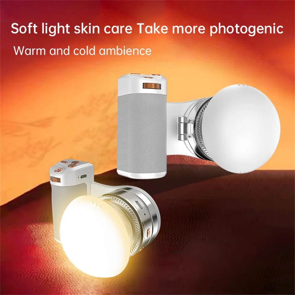 K08 Magnetic Fill Light with Mirror 360 Degree Foldable Selfie LED Ring Light 3-Color Temperature Phone Photography Light - 2
