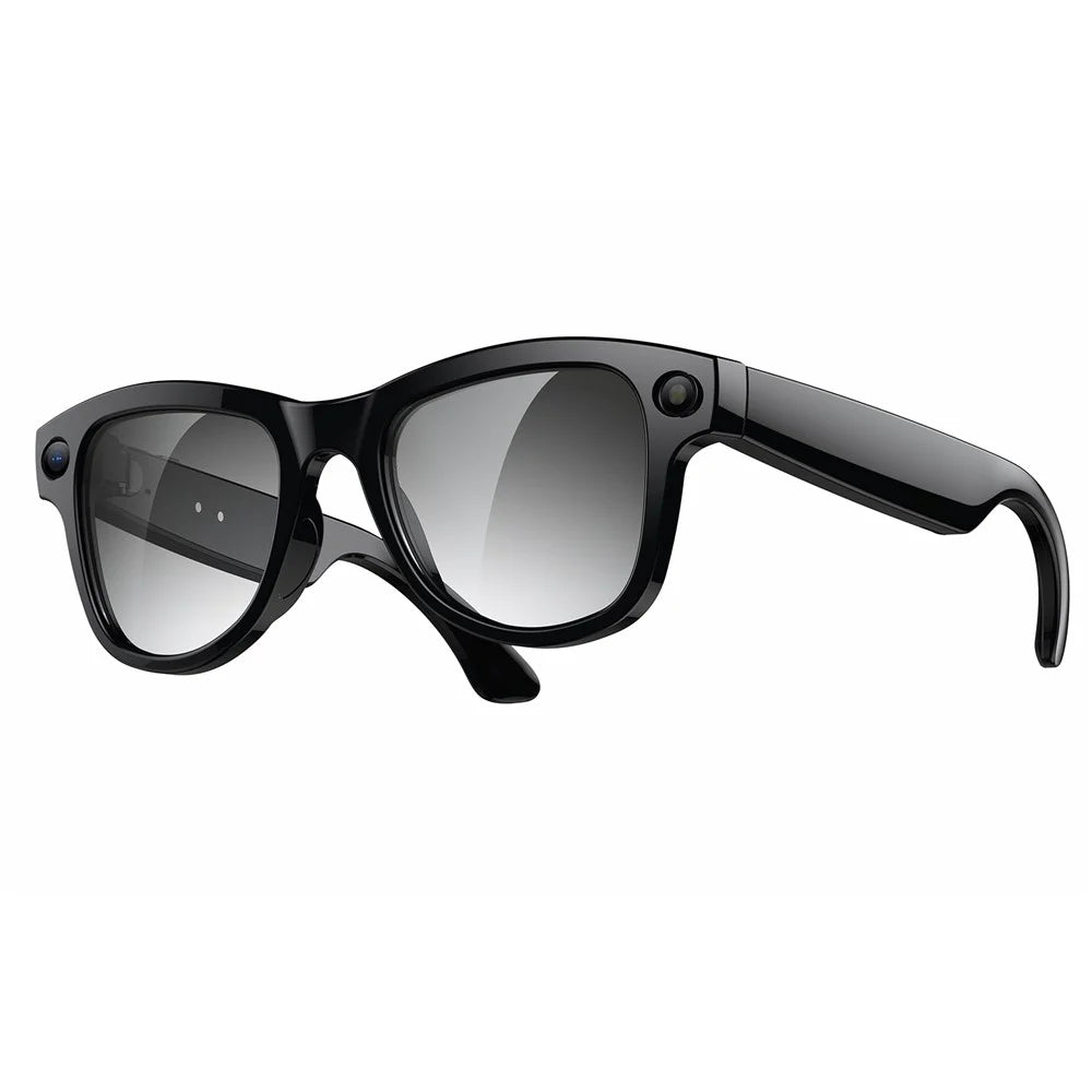 M02 AI Smart Glasses 8MP Camera 4K Video Recording Bluetooth-compatible 5.3 Translation Eyeglasses for Photography - Black Frame - 1