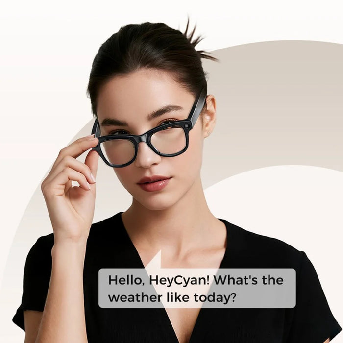 M02 AI Smart Glasses 8MP Camera 4K Video Recording Bluetooth-compatible 5.3 Translation Eyeglasses for Photography - Black Frame - 5