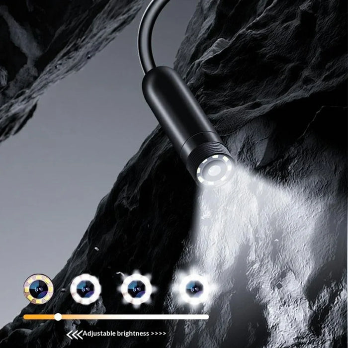 HD813 5m Hard Wire Industrial Borescope 1080P HD 4.3 Inch IPS Screen 8mm Camera Lens IP67 Waterproof Inspection Endoscope - Black - 4