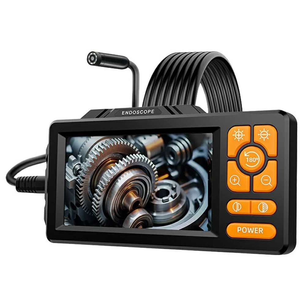HD813 10m Hard Wire Industrial Borescope 1080P HD 4.3 Inch IPS Screen 8mm Camera Lens IP67 Waterproof Inspection Endoscope - Black - 1