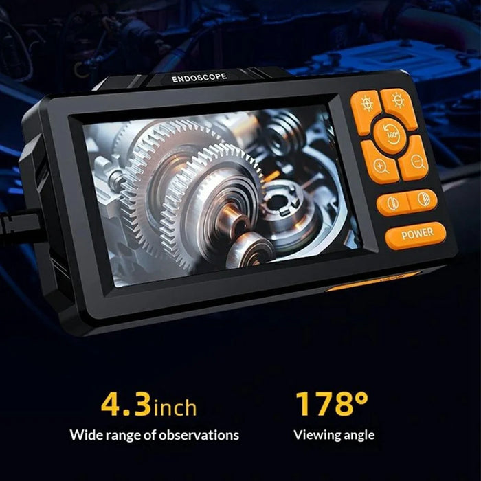 HD813 10m Hard Wire Industrial Borescope 1080P HD 4.3 Inch IPS Screen 8mm Camera Lens IP67 Waterproof Inspection Endoscope - Black - 2