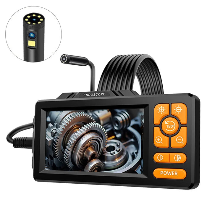 HD813 4.3 Inch Industrial Endoscope with 10m Hard Wire 1080P HD Camera Dual Lens 8mm Digital Borescope for Automotive Pipe Inspection - Black - 1