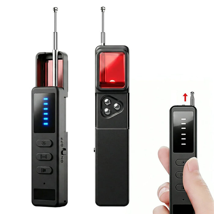 DT01 Wireless Signal Detector Hidden Camera Locator Anti-Spy RF Bug Finder GPS Tracker Detector - Black - 1
