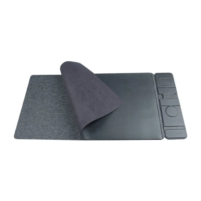 S111 3-in-1 Magnetic Wireless Charger Office Desktop Pad 15W Fast Charging Mouse Pad for Phone Watch Earbuds - Black - 3