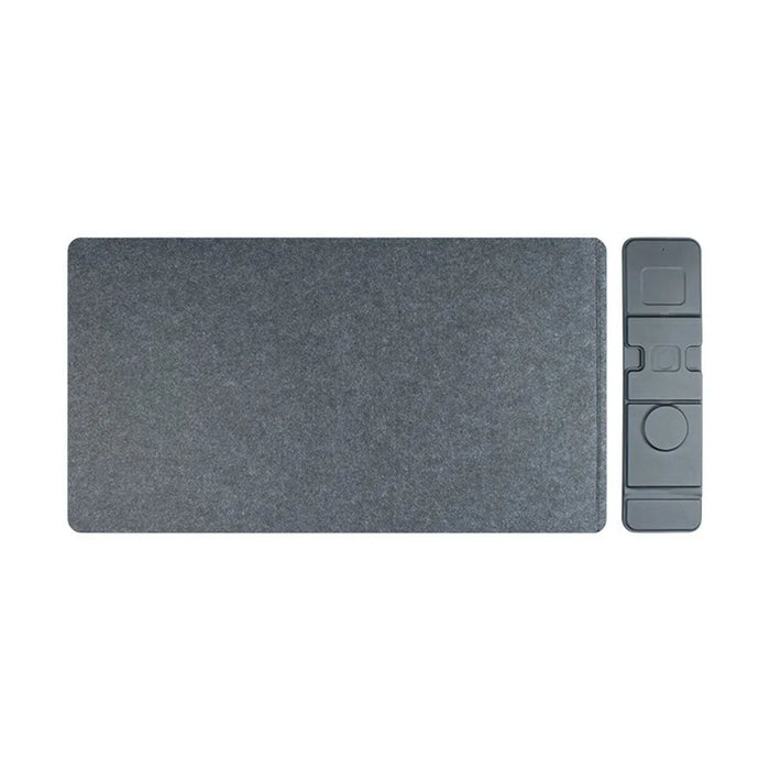 S111 3-in-1 Magnetic Wireless Charger Office Desktop Pad 15W Fast Charging Mouse Pad for Phone Watch Earbuds - Black - 5