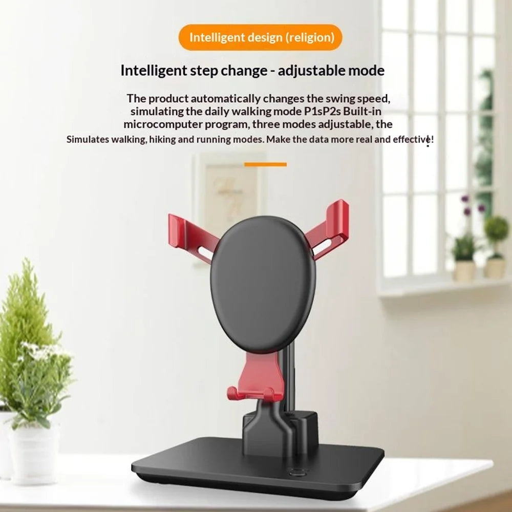 P2s Smart Phone Step Counter Phone Swing Device Super Quiet Variable Frequency Electromagnetic Separation Pedometer for Home Office - Black - 7