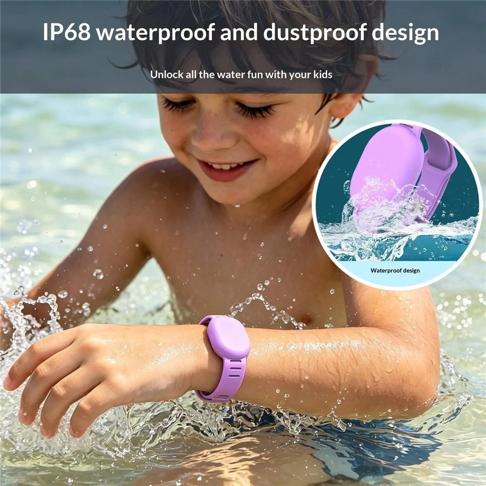For Xiaomi Tag Silicone Watch Strap Kids Waterproof Adjustable Protective Case Band - Purple - 2