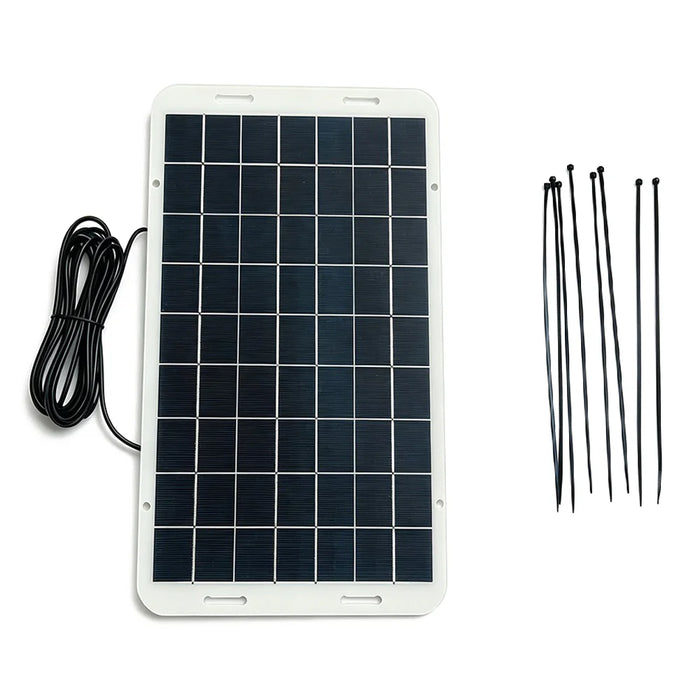 12W 18V Outdoor Solar Panel Portable Charger with DC5521 Connector and 3m Cable for 12V-18V Battery - 2
