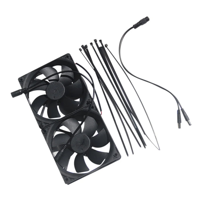 IP68 Waterproof 15W 18V Solar Panel Dual Fan Pet House Ventilation System with DC5521 Connector - 330x230mm - 6