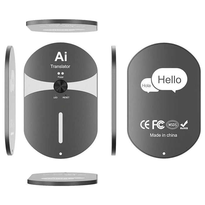 F8pro AI Magnetic Ultra-Thin Bluetooth-compatible Translator 170mAh 138 Languages Real-time Voice Text Translation Device for Meeting Travel - Black - 1