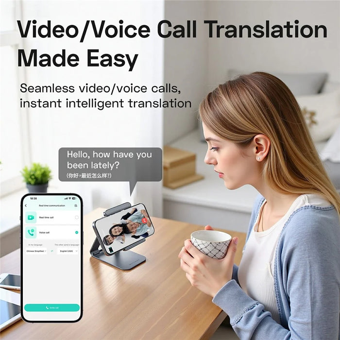 F8pro AI Magnetic Ultra-Thin Bluetooth-compatible Translator 170mAh 138 Languages Real-time Voice Text Translation Device for Meeting Travel - Black - 7
