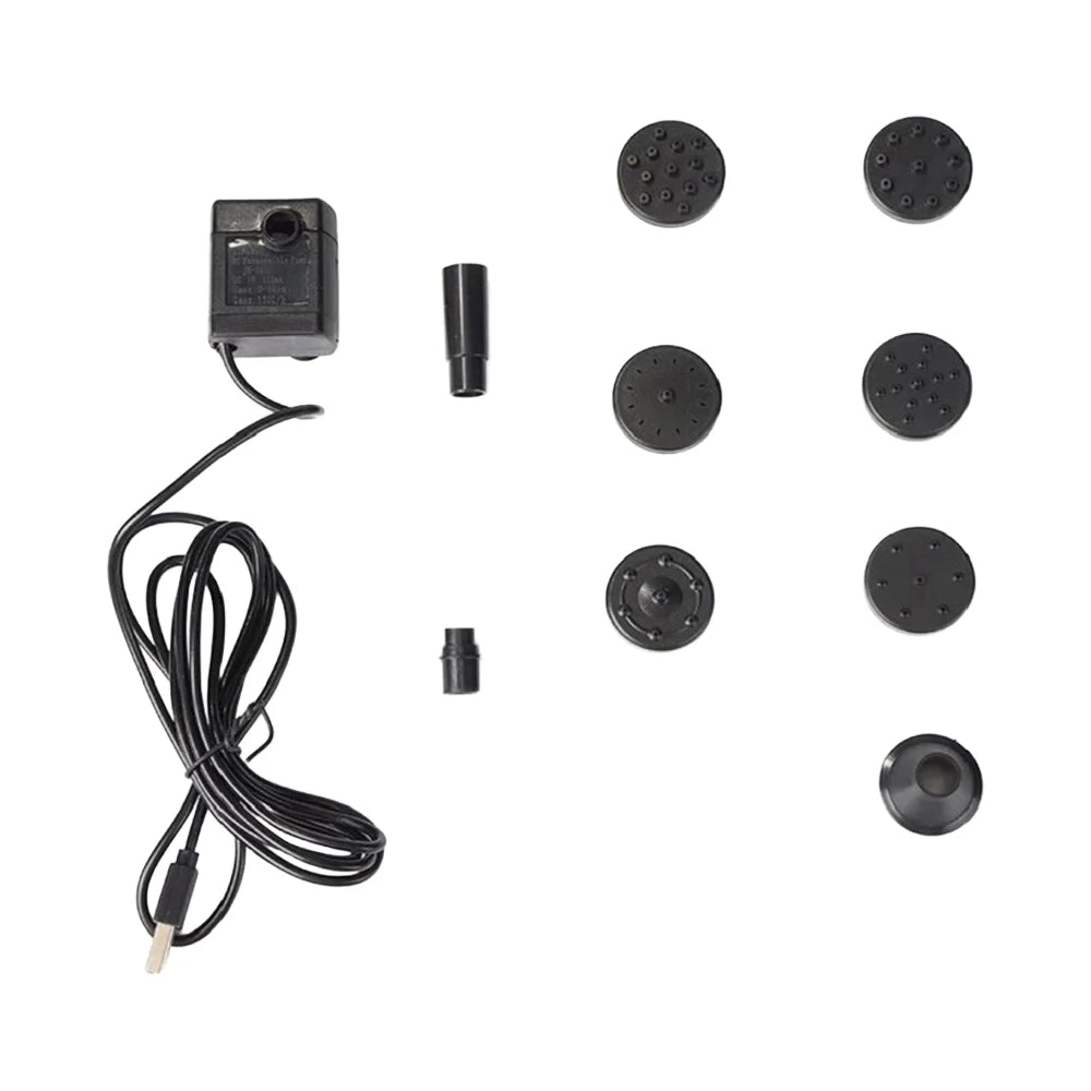 3W 5V Solar Water Pump Fountain 120L/h Outdoor Garden Pool DC Fountain with 9 Spray Nozzles - 5