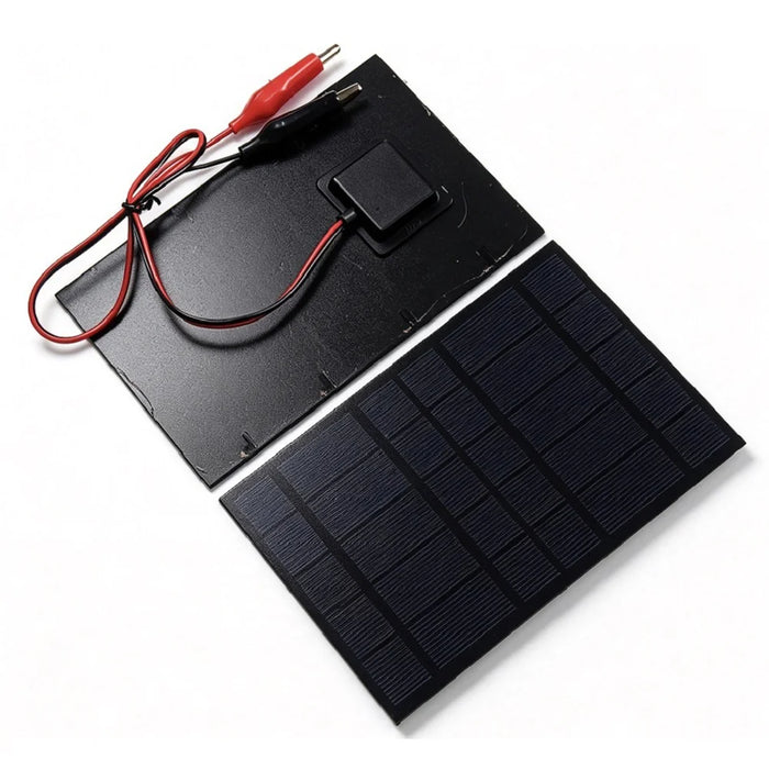 2.5W 5V Solar Panel Polycrystalline Silicon Solar Charging Board with Alligator Clips for Outdoor DIY Power Supply - 3