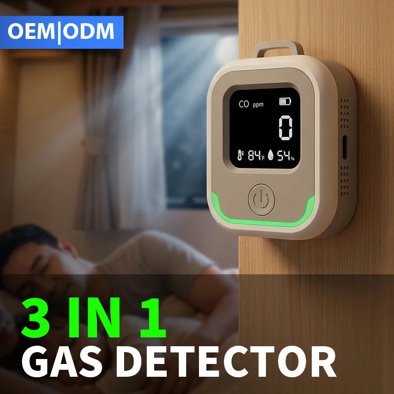 HD-600 Carbon Monoxide Detector 3 in 1 50PPM Alarm CO Detector Temperature Humidity Monitor for Camping RV - 4