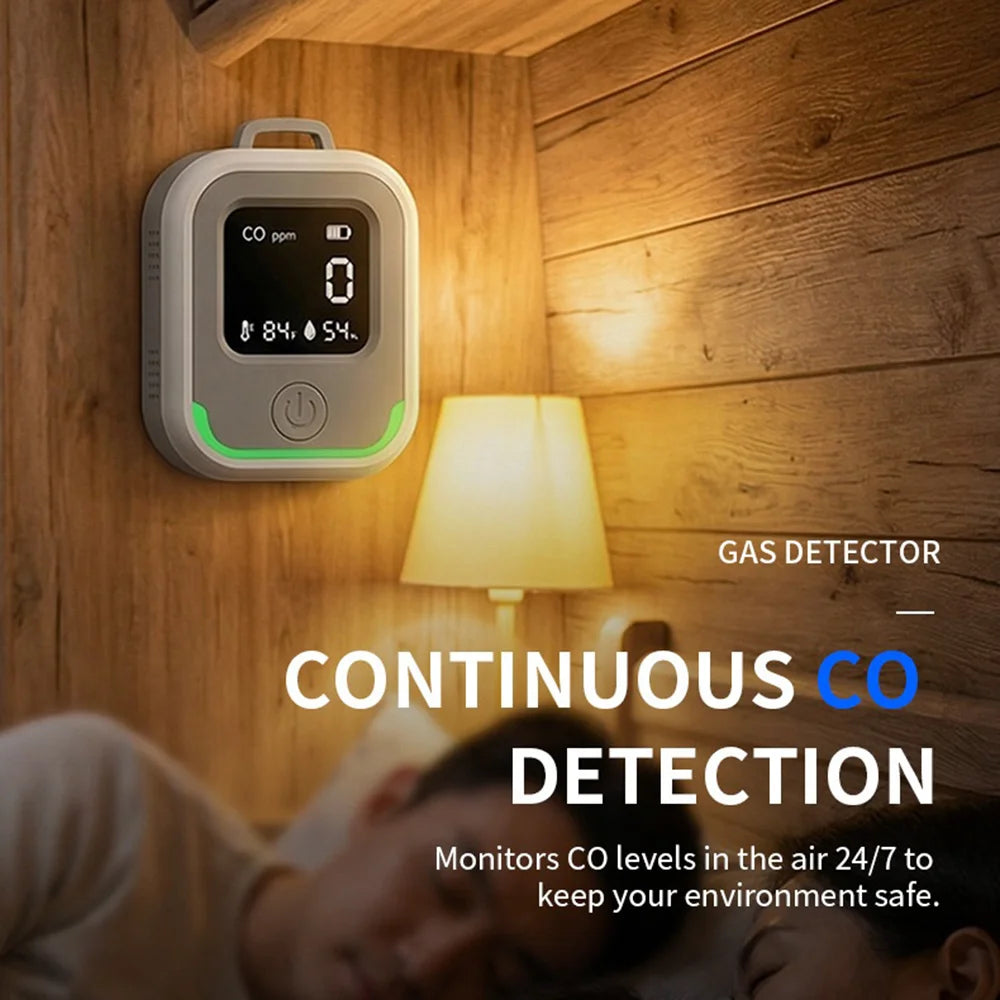HD-600 Carbon Monoxide Detector 3 in 1 50PPM Alarm CO Detector Temperature Humidity Monitor for Camping RV - 5
