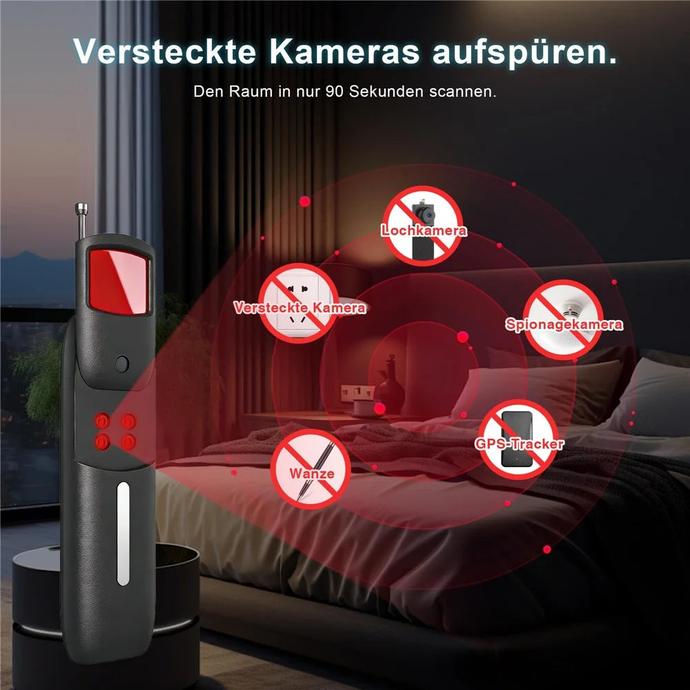 t07 Lite Hidden Camera Detector 360 Degree IR Scanner GPS WiFi Signal Anti-Spy Bug Finder for Hotel Travel - Black - 2