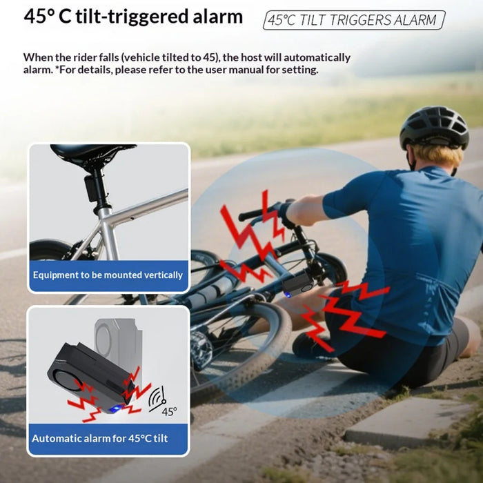 Q100 Remote Control Bike Alarm 135dB Anti-Theft Security System with RGB Breathing Light for Cycling - With Remote Control - 6