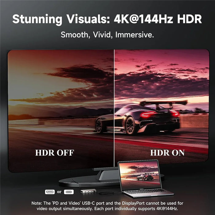 WAVLINK WL-VR204 4K HD Video Capture Card 100W PD Video Hub Streaming Recorder Adapter for Gaming Live - 3