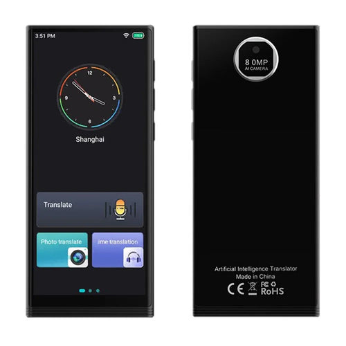 M18 4.82 Inch Smart Voice Translator 1+16GB WIFI Photo Recording 138 Languages Online Translation Device - Black - 1