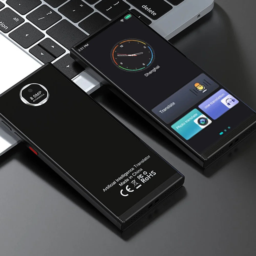 M18 4.82 Inch Smart Voice Translator 1+16GB WIFI Photo Recording 138 Languages Online Translation Device - Black - 7