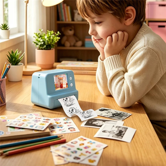 Q16 2.0 Inch Portable AI Voice Thermal Printer 200DPI Bluetooth-compatible WiFi Printing Device for Kids Drawing Label - Pink - 6
