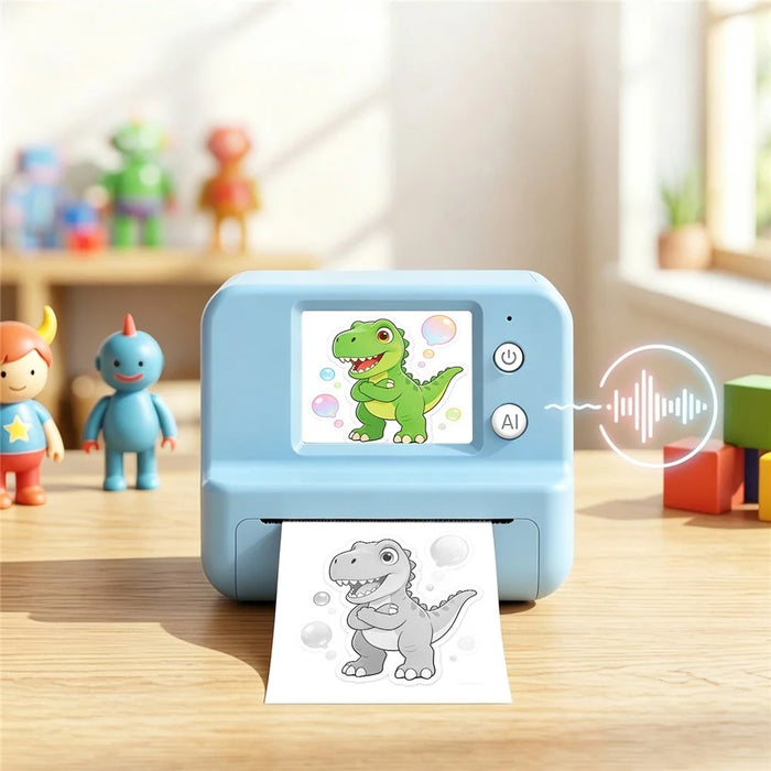 Q16 2.0 Inch Portable AI Voice Thermal Printer 200DPI Bluetooth-compatible WiFi Printing Device for Kids Drawing Label - Pink - 7