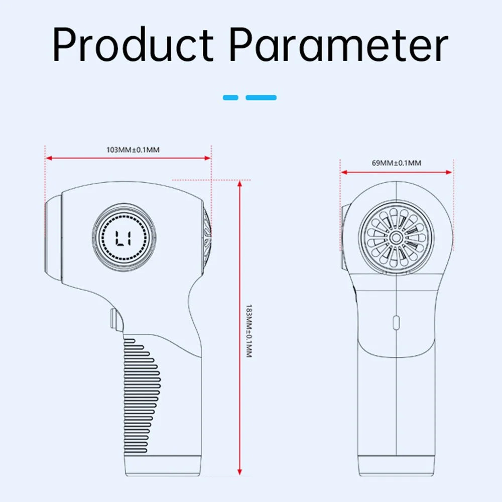 D21S Wireless Handheld Dust Blower 125000RPM Brushless Motor 200G Max Air Flow Duster with LED Display - 6