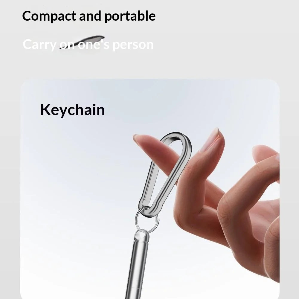 CS-04 2-in-1 Keychain Cleaning Brush Nail File Tool Set Zinc Alloy Portable Phone Dust Cleaner Metal Grinder Tool Kit - Silver - 4