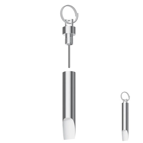CS-03 Multi-function Repair Tool 2-in-1 Keychain Package Opener Portable Alloy SIM Card Ejector Tool Kit - Silver - 1