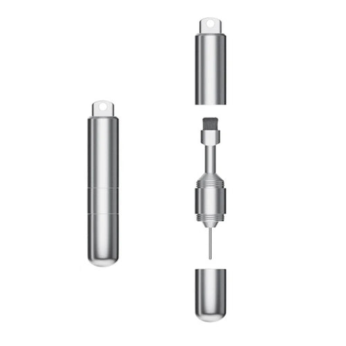 CS-01 2-in-1 SIM Card Ejector Tool Portable Aluminum Alloy Keychain Cleaning Brush Phone Speaker Dust Removal Kit - Silver - 1