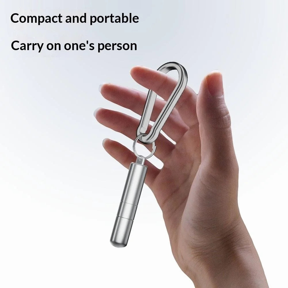 CS-01 2-in-1 SIM Card Ejector Tool Portable Aluminum Alloy Keychain Cleaning Brush Phone Speaker Dust Removal Kit - Silver - 2