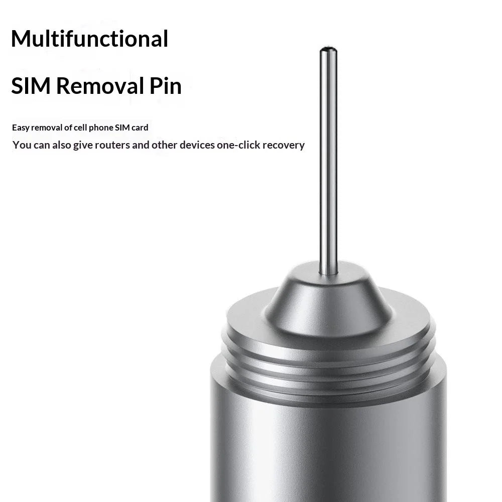 CS-01 2-in-1 SIM Card Ejector Tool Portable Aluminum Alloy Keychain Cleaning Brush Phone Speaker Dust Removal Kit - Silver - 3