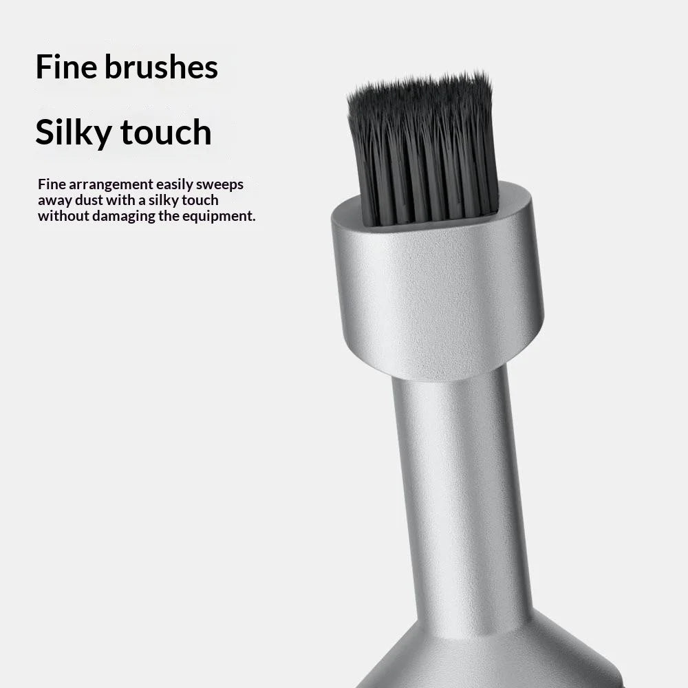 CS-01 2-in-1 SIM Card Ejector Tool Portable Aluminum Alloy Keychain Cleaning Brush Phone Speaker Dust Removal Kit - Silver - 6