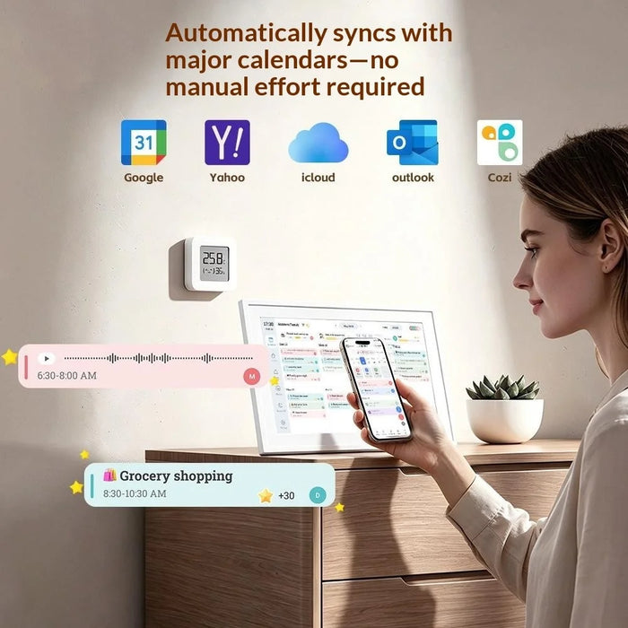 15.6 Inch Smart Digital Calendar Touch Screen Family Schedule Organizer WiFi Clock Photo Frame (App: Fotocube) - US Plug - 3