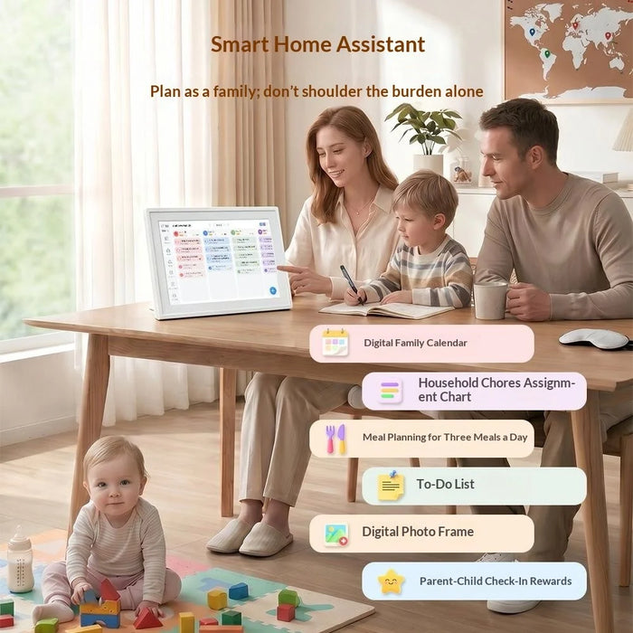 15.6 Inch Smart Digital Calendar Touch Screen Family Schedule Organizer WiFi Clock Photo Frame (App: Fotocube) - US Plug - 4