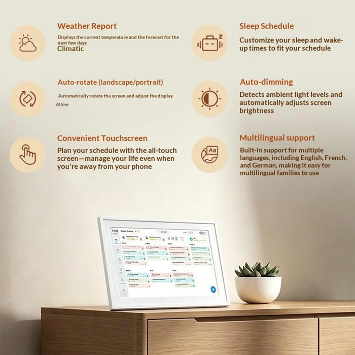 15.6 Inch Smart Digital Calendar Touch Screen Family Schedule Organizer WiFi Clock Photo Frame (App: Fotocube) - US Plug - 7