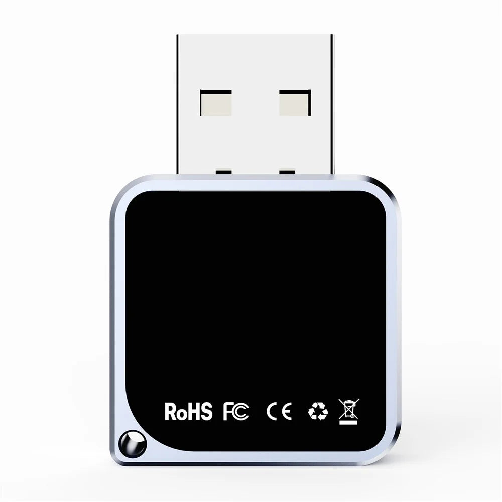 CM102 Wireless CarPlay Adapter Android Auto Converter 2-in-1 WiFi 6 Bluetooth-compatible 5.3 USB Adapter for Car - Black - 2
