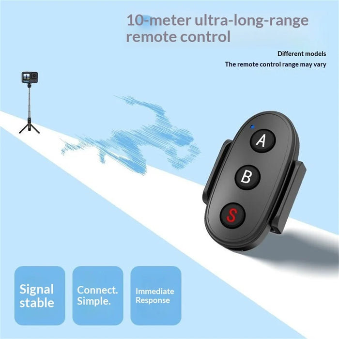 D09 Action Camera Remote Control 3-Button Bluetooth-compatible Controller for DJI GoPro Insta360 Smartphone - Black - 2