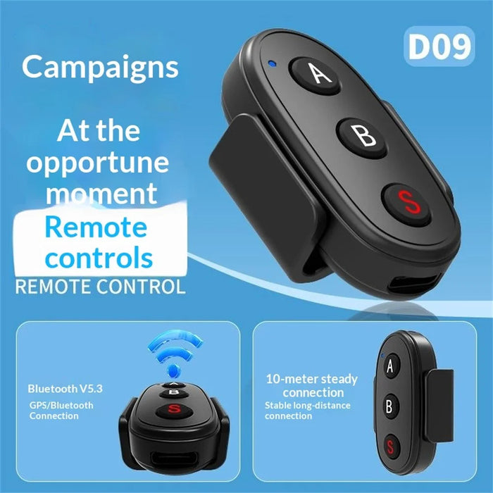 D09 Action Camera Remote Control 3-Button Bluetooth-compatible Controller for DJI GoPro Insta360 Smartphone - Black - 4