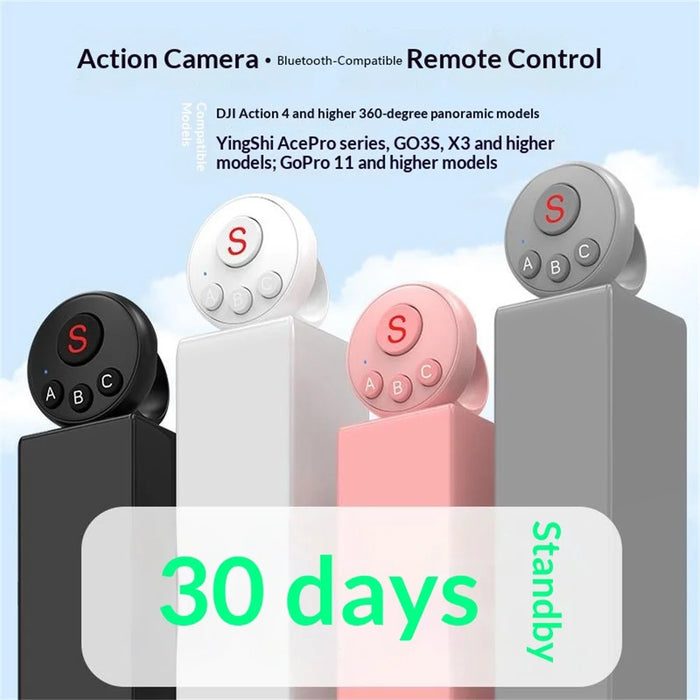 D11 Wearable Action Camera Controller for DJI Action / GoPro / Insta360 / Smartphone Bluetooth-compatible Remote Control Ring - Black - 2