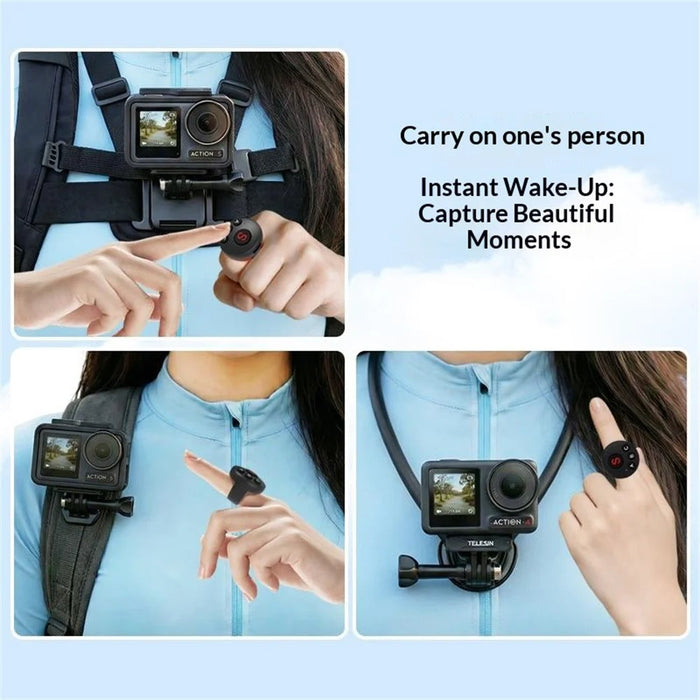D11 Wearable Action Camera Controller for DJI Action / GoPro / Insta360 / Smartphone Bluetooth-compatible Remote Control Ring - Black - 6