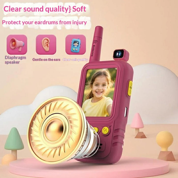 S2 2Pcs / Set 2.0 Inch IPS Screen Kids Video Walkie Talkie with 180 Degree Rotating Camera Voice Changer for Children - Blue+Red - 3