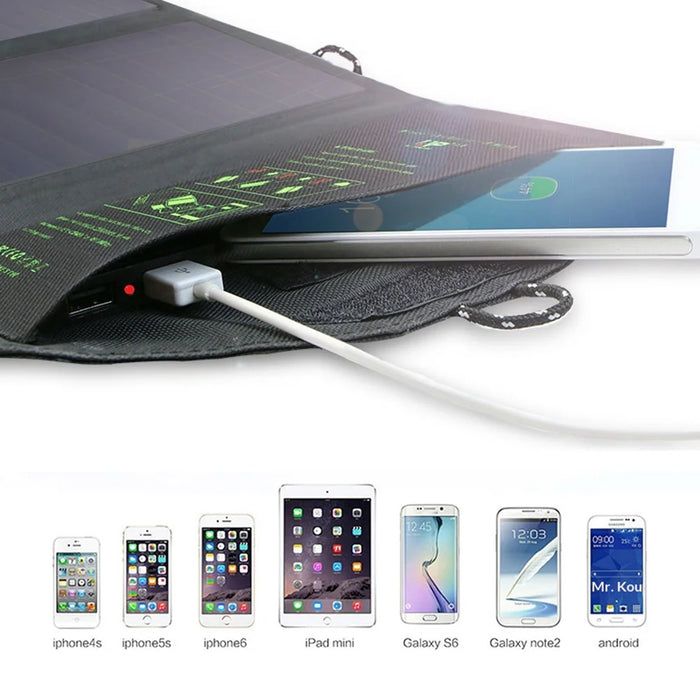 ALLPOWERS 5V 21W Foldable Solar Panel Waterproof High Efficiency Solar Charger with Dual USB for Phone Tablet - 5