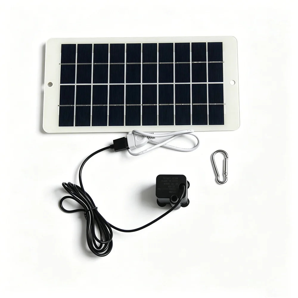 4.5W Solar Fountain Pump Kit 5V Solar Panel Water Pump with USB Output for Garden Pond Fountain Camping - 1